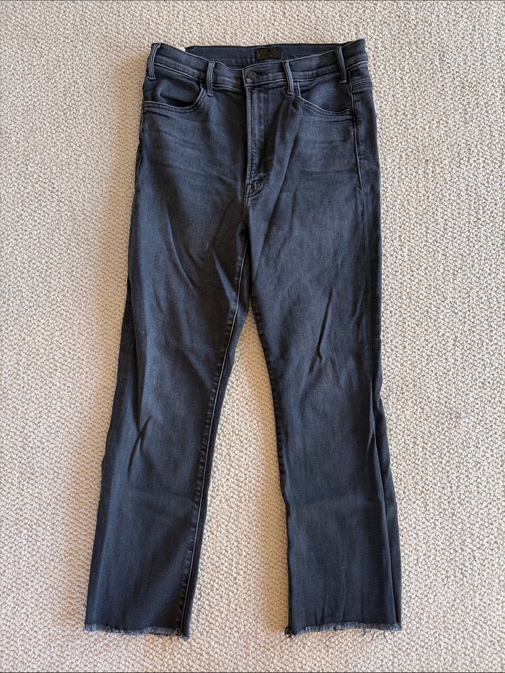 MOTHER Black Straight Leg Jeans